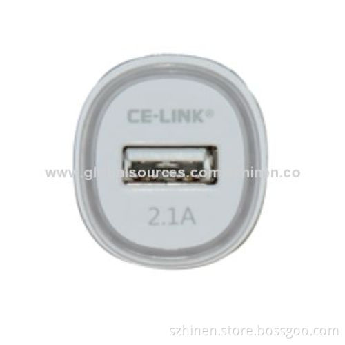 Car Charger with 5V/2.1A Output, Convenient to Use